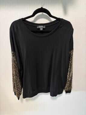 NWT Karen Kane Plus Size Sequin Top - Black - 1X